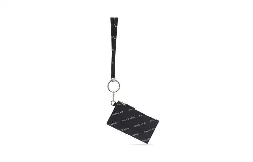 Balenciaga Cash Cow Leather Card Holder Regular Men's Black