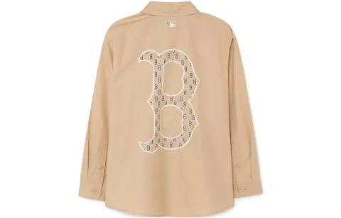 MLB Boston Red Sox Shirts Unisex Khaki Lapel Moderate