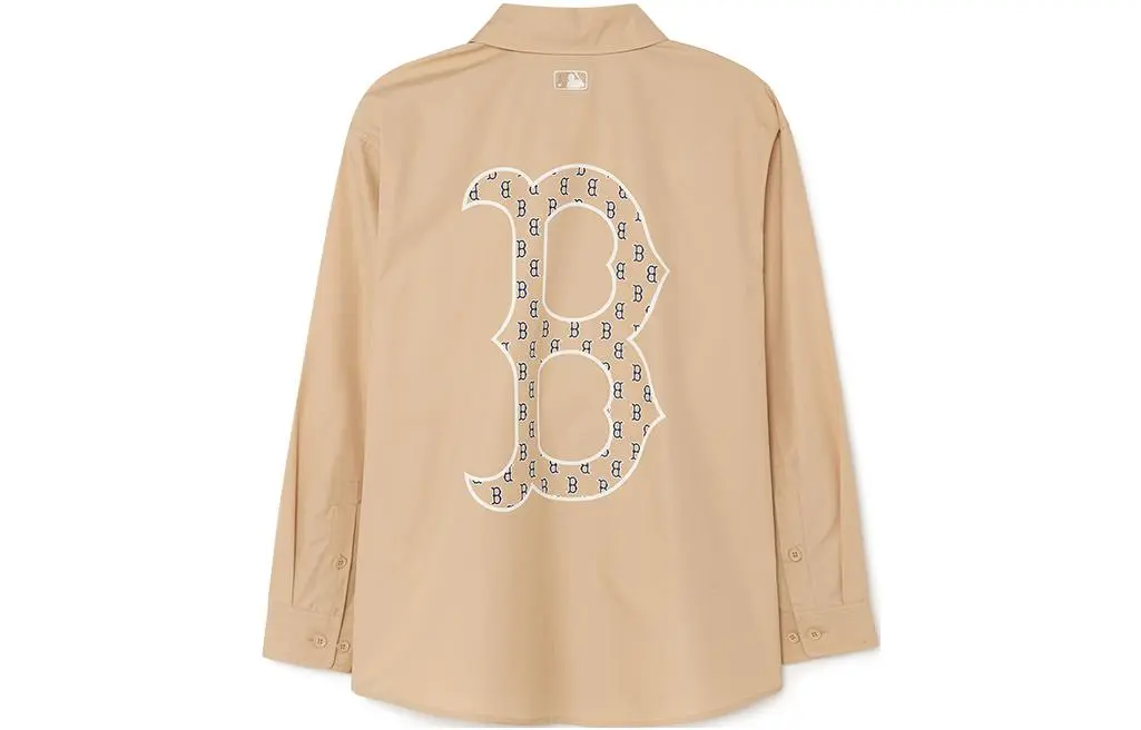 MLB Boston Red Sox Shirts Unisex Khaki Lapel Moderate