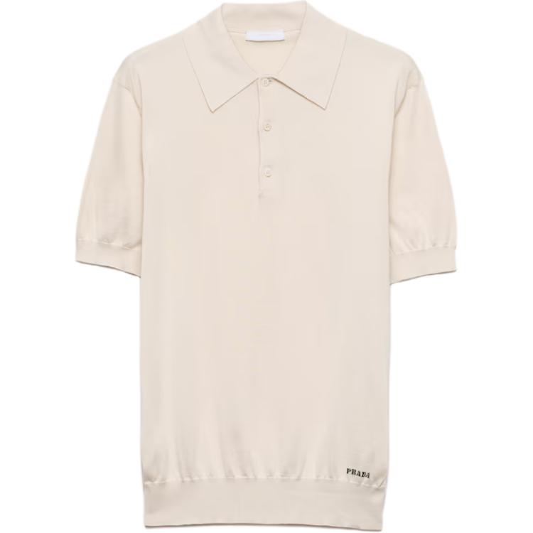 PRADA Logo Jacquard Short Sleeved Polo Shirt