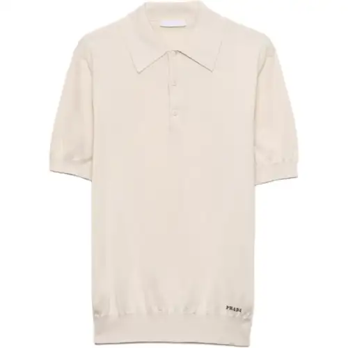 PRADA Logo Jacquard Short Sleeved Polo Shirt