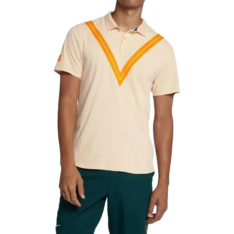 Nike Polo Shirts Men's Yellow Polo Collar Moderate Straight Fit