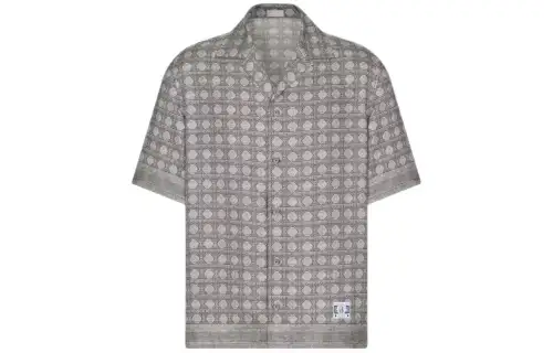 DIOR Shirts Men's Gray Cuban Collar Moderate Other