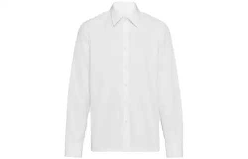 PRADA Shirts Men's White Lapel Moderate Shirt