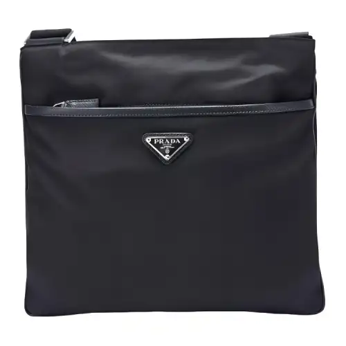 PRADA Nylon Fabric Messenger Bag, Crossbody Bag, Shoulder Bag Men's Black
