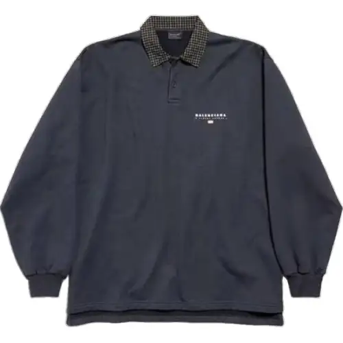 Balenciaga SS25 Polo Shirt Regular Fit Men's Faded Black