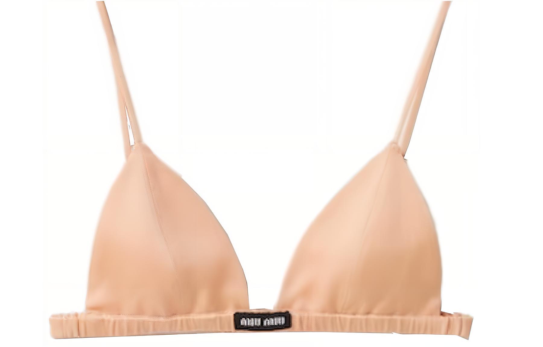 Miumiu SS23 Столковый атлас слово Мать напечатанная грудь женский абрикос