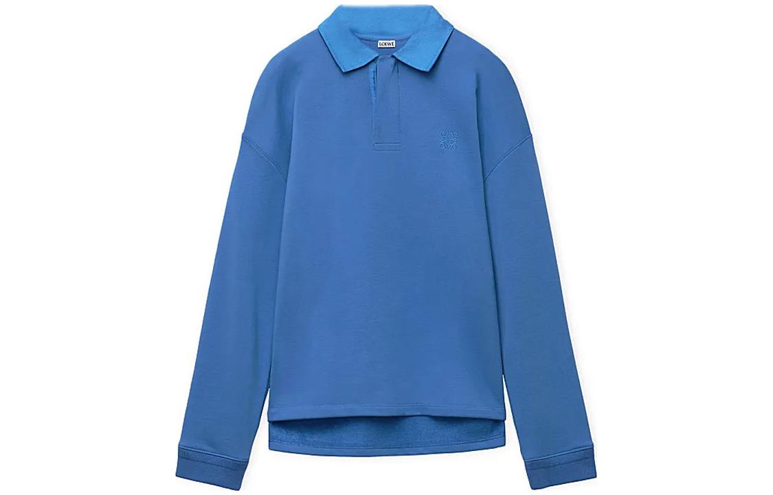 LOEWE Polo Shirts Men's Green Purple Blue Polo Collar Moderate Straight Fit