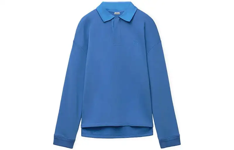 LOEWE Polo Shirts Men's Green Purple Blue Polo Collar Moderate Straight Fit
