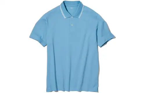 UNIQLO Polo Shirts Men's Aqua Blue Polo Collar Moderate Other