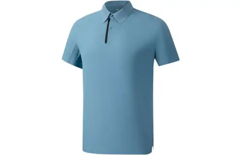 Li Ning Fitness Series Polo Shirts Men's Woad Dyed Blue Crew Neck Moderate Other