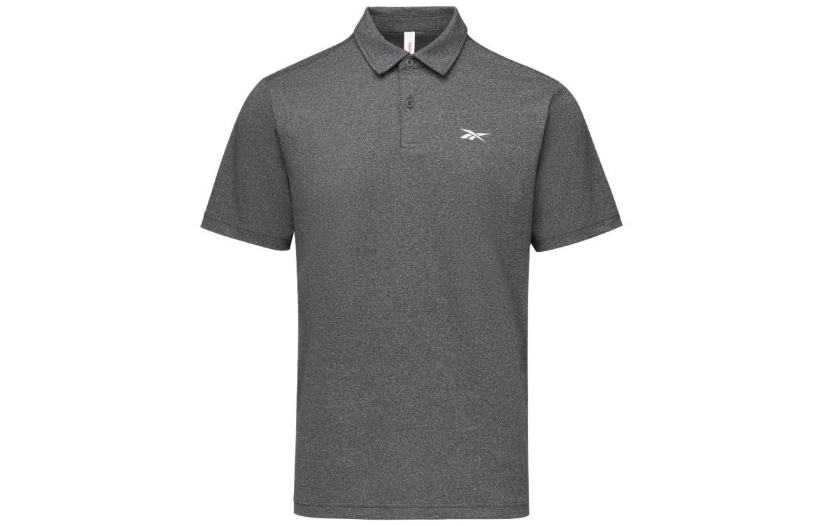 Reebok Polo Shirts Men's Black Polo Collar Moderate Straight Fit