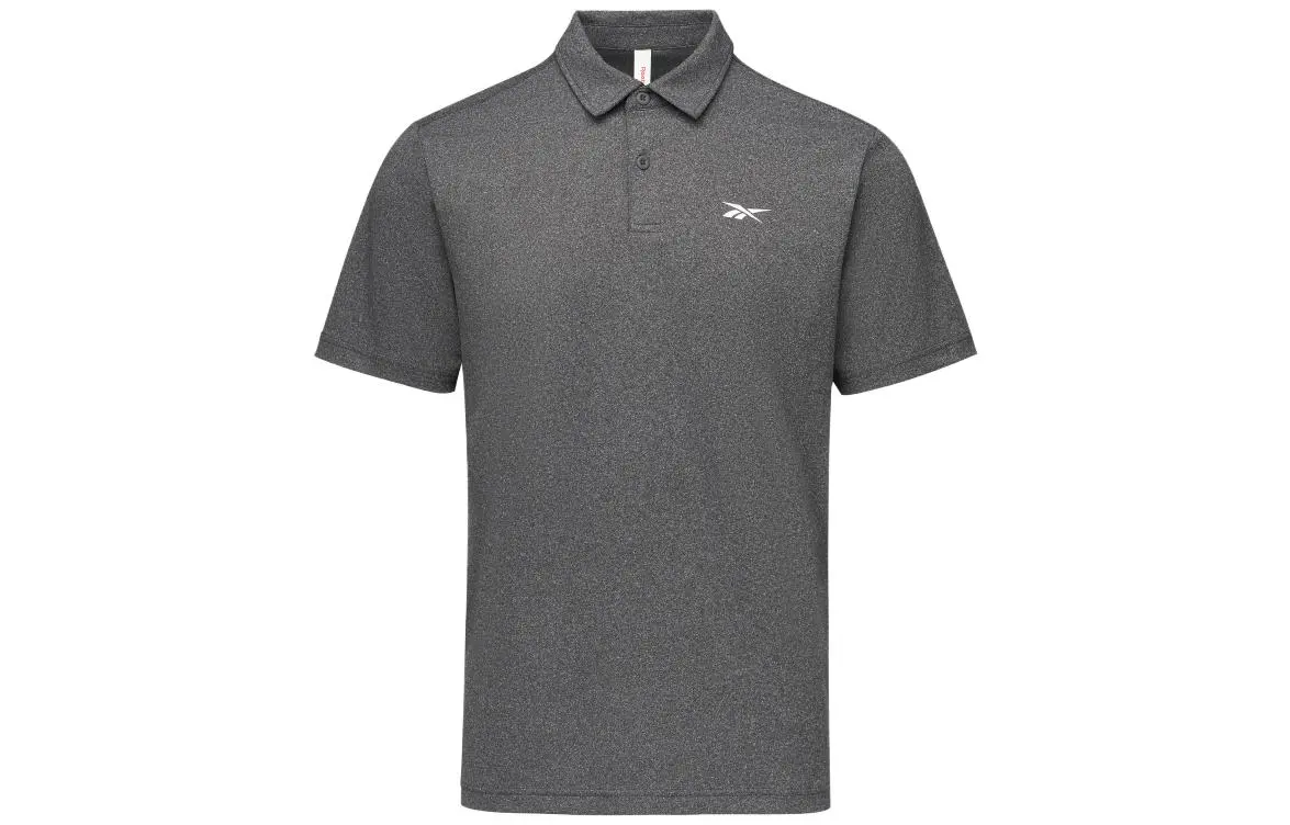 Reebok Polo Shirts Men's Black Polo Collar Moderate Straight Fit