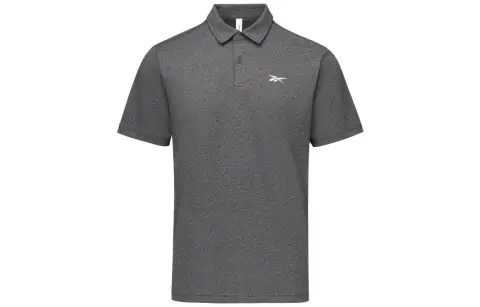 Reebok Polo Shirts Men's Black Polo Collar Moderate Straight Fit