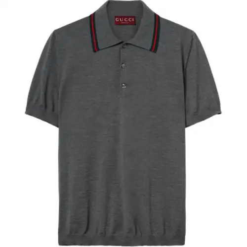 Gucci Stripe Collared Short-Sleeve Polo Shirt