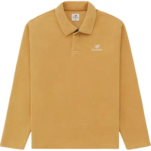 New Balance FW24 Made In USA Polar Fleece Polo Shirt Men's Magnet