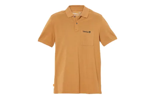 Timberland Polo Shirts Men's Yellow Polo Collar Moderate Straight Fit
