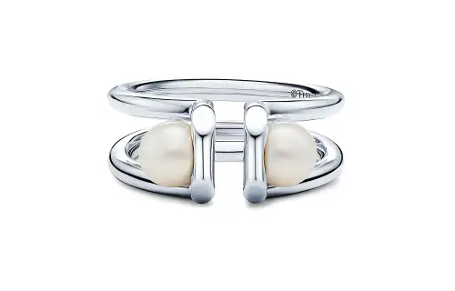 TIFFANY & CO. HardWear Freshwater Pearl 925 Sterling Silver Rings Unisex
