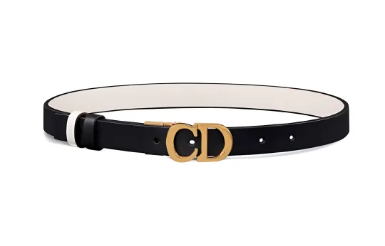 DIOR Leather Belts Women's Black Width 2CM