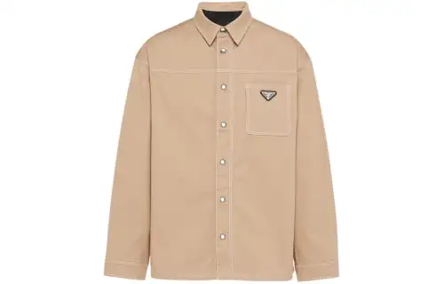 PRADA Shirts Men's Khaki Lapel Moderate Other