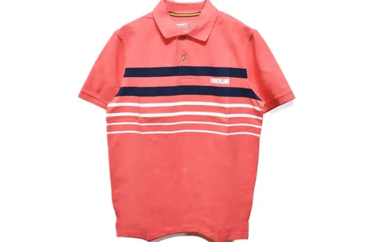 Timberland Polo Shirts Men's Watermelon Red Polo Collar Moderate Straight Fit
