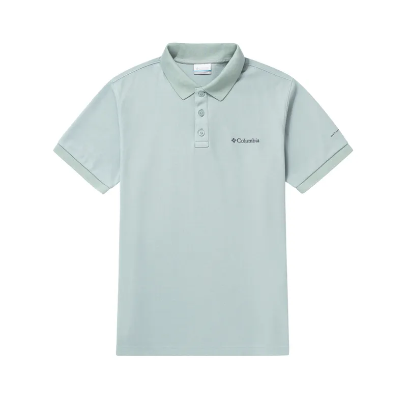 Columbia Polo Shirts Men's Light Green Polo Collar Moderate Straight Fit