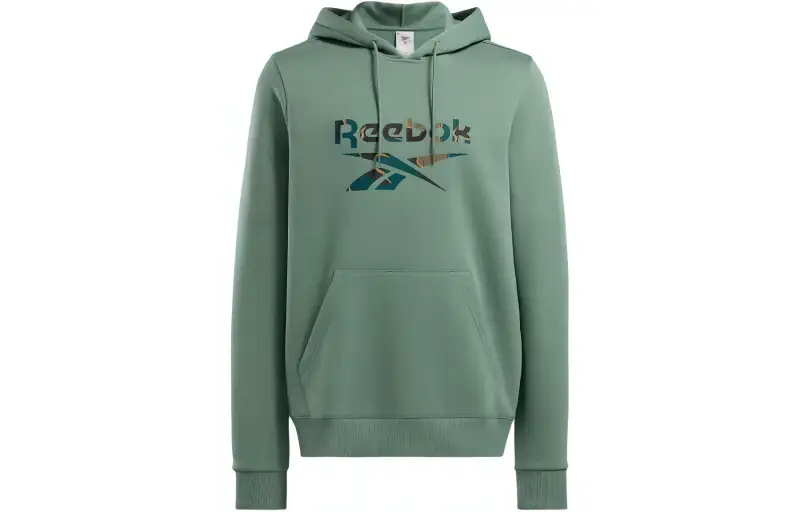 Reebok Sweatshirts Men's Green Hooded Moderate Regular