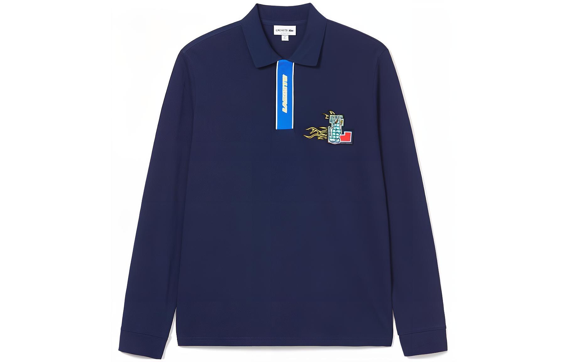 LACOSTE Holiday Polo Shirts Men's Navy Blue Polo Collar Moderate Straight Fit