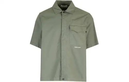 STONE ISLAND Raised logo Cotton Shirt