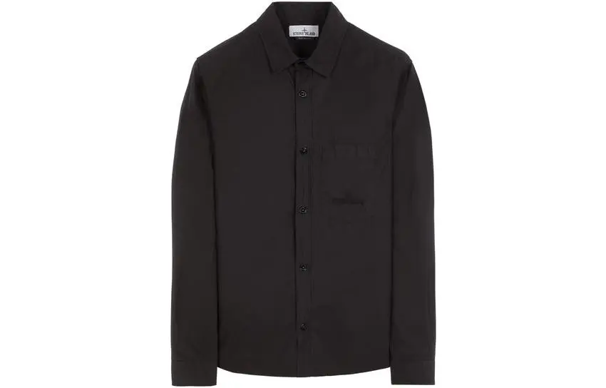 STONE ISLAND Shirts Men's Black Moderate Straight Fit