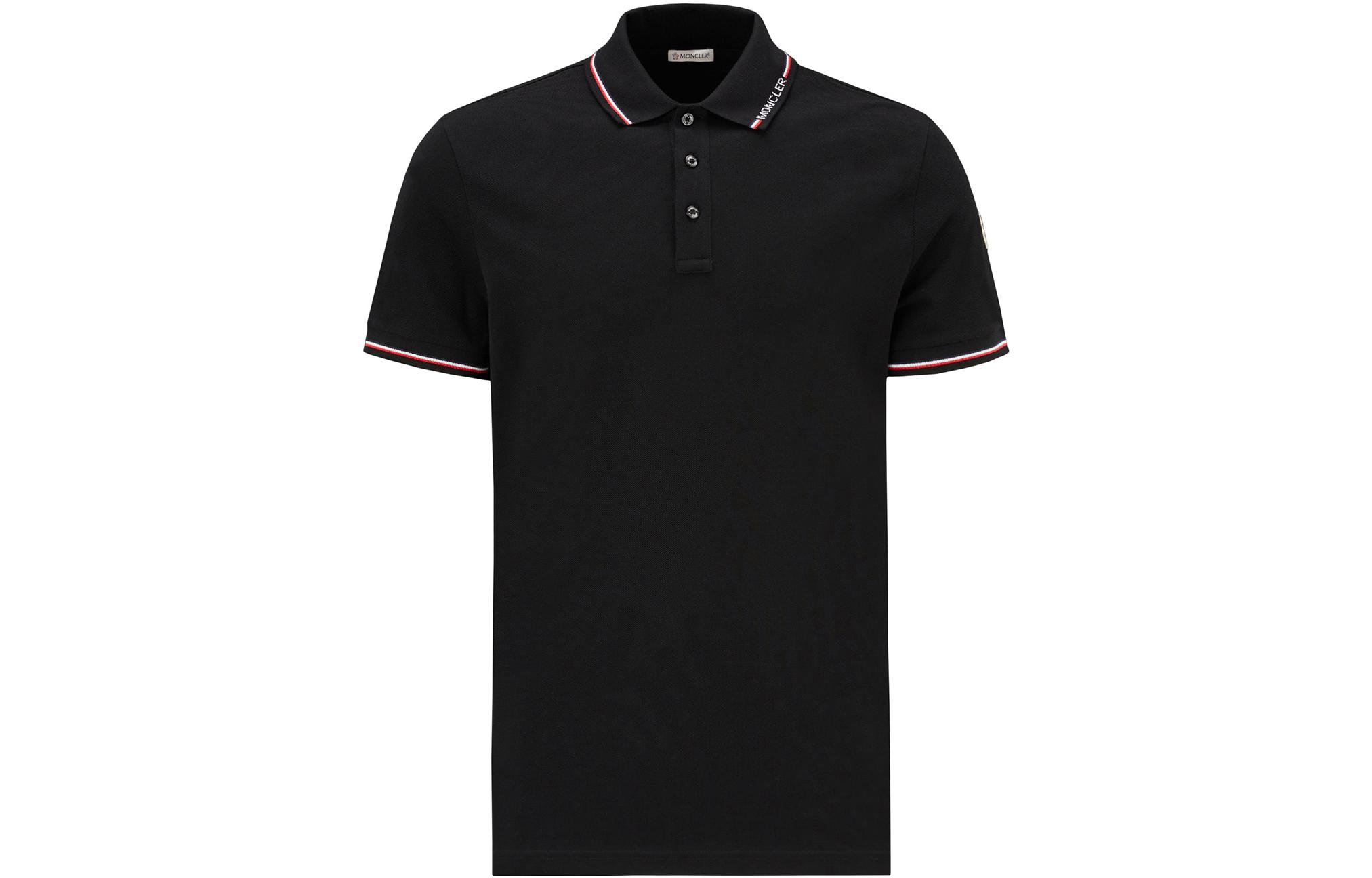 Мужская футболка Moncler Moncler FW22 LogoPolo (черная)
