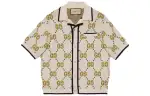 GUCCI Shirts Men's Yellow Cuban Collar Moderate Shirt