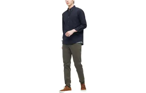 UNIQLO Shirts Men's Navy Blue Lapel Moderate Other