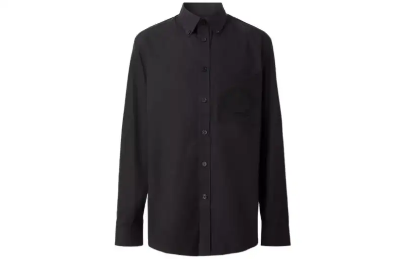 Burberry Logo Embroidered Long Sleeved Shirt