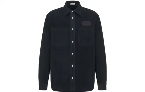 DIOR Shirts Men's Marine Blue Polo Collar Moderate