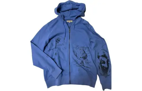 Burberry Sweatshirts Men's Blue Hooded Moderate Regular