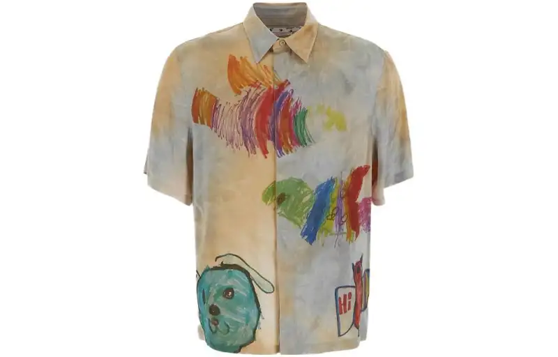 OFF WHITE Cartoon Printed Short Sleeved Shirt