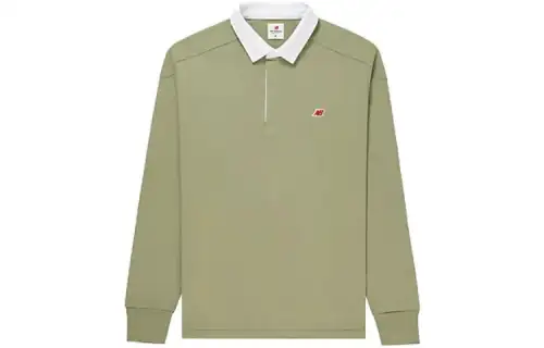 New Balance ribbed cuffs cotton polo shirt