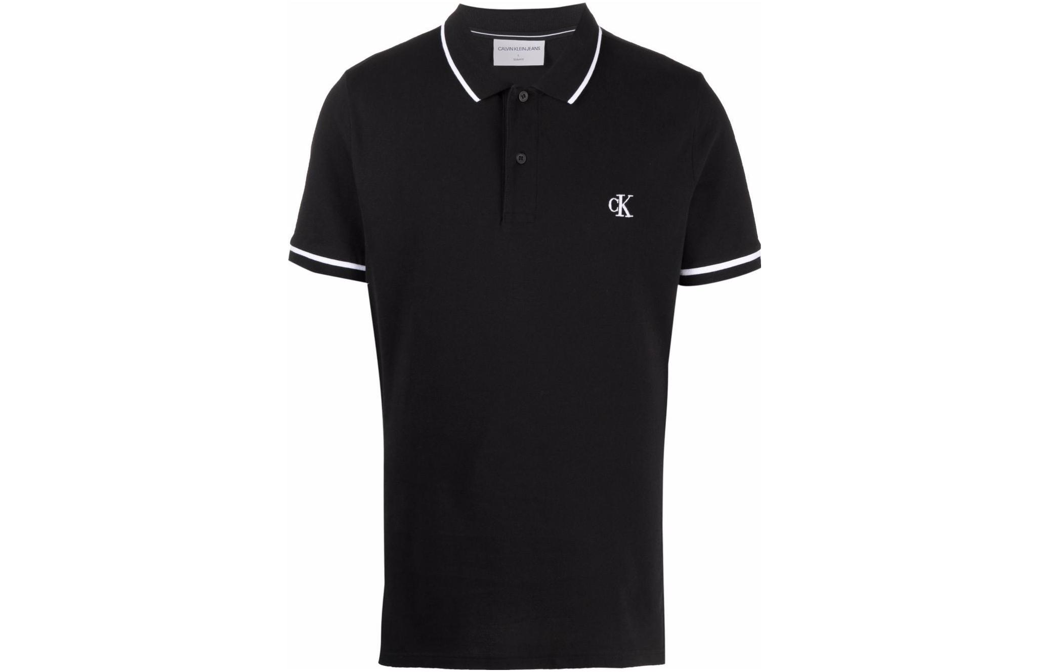 Мужская футболка-поло CALVIN KLEIN J30J315603-BAE (черная)