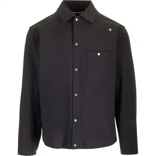 STONE ISLAND Logo Embroidered Long Sleeved Shirt