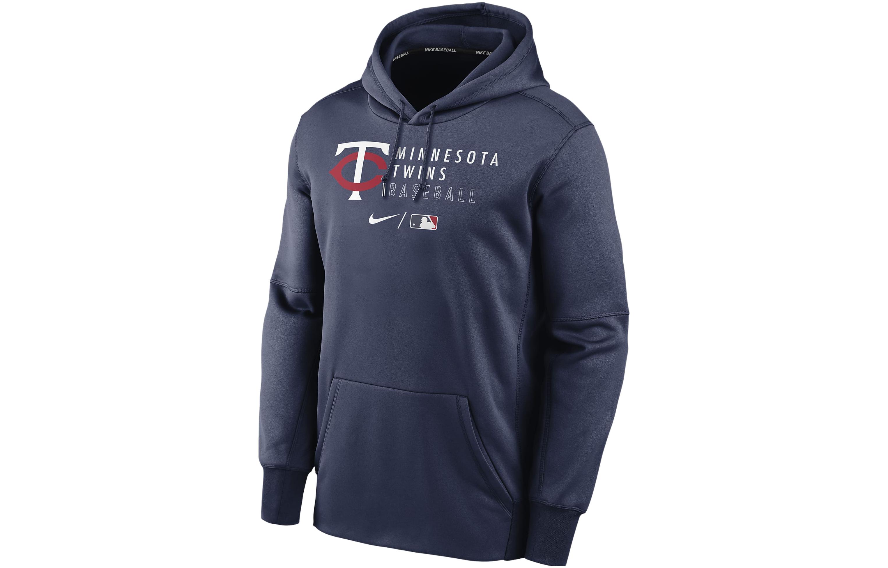 Nike Toronto Blue Jays Authentic Collection Logo Stack Men's Nike Therma Mlb Pullover Hoodie