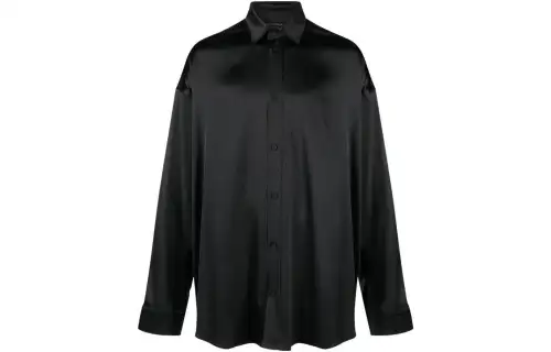 Balenciaga Shirts Men's Black Lapel Moderate Other