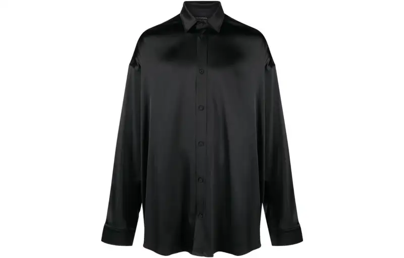 Balenciaga Shirts Men's Black Lapel Moderate Other