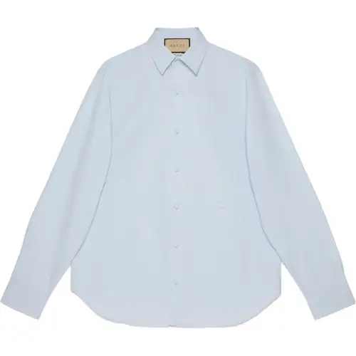 GUCCI Shirts Men's Light Blue Lapel Moderate Other