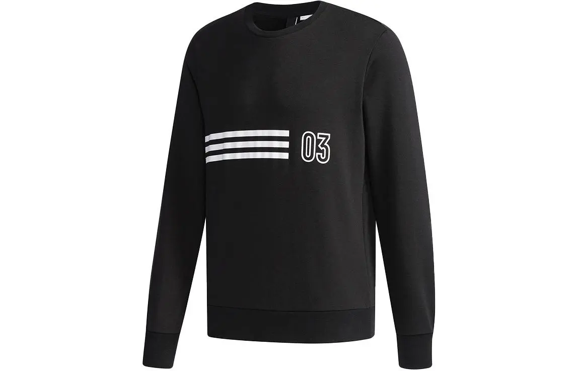 Adidas Sweatshirts Men's Black Crew Neck Moderate Regular