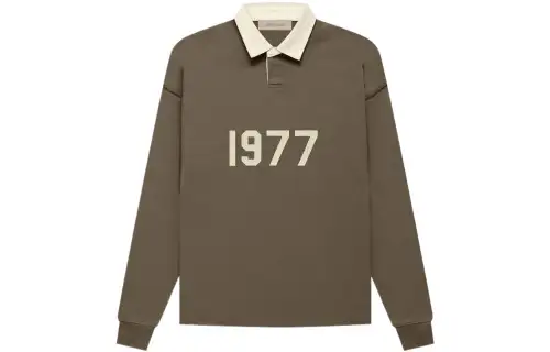 Fear Of God Essentials 1977 Series FW22 Polo Shirt Unisex Wood Coffee