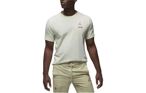 Jordan RUI T Shirts Men's Seaweed Green Crew Neck Moderate Straight Fit