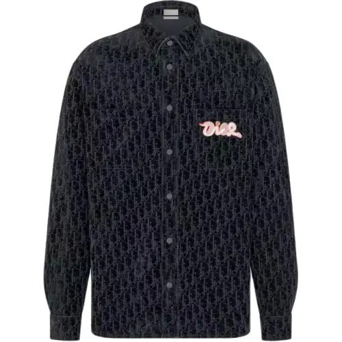 DIOR Shirts Men's Blue Lapel Moderate Other