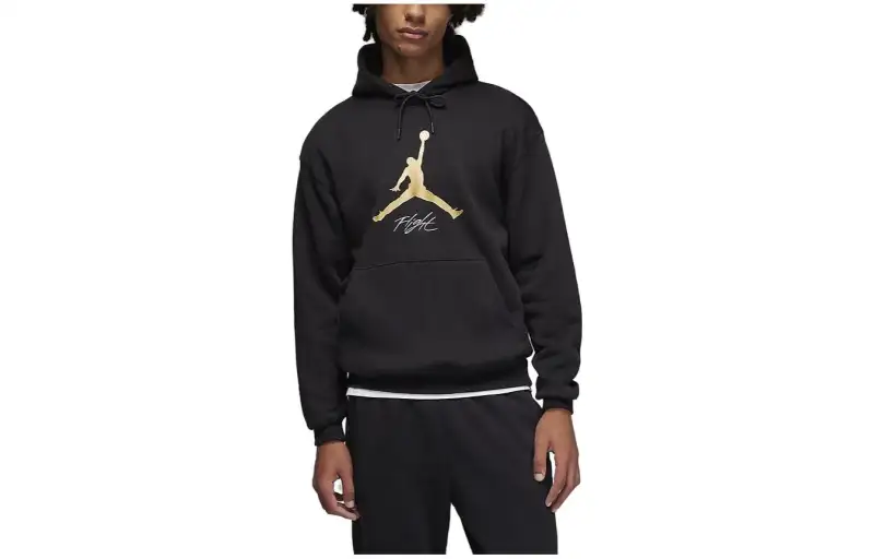 Jordan Sweatshirts Men's Black Hooded Moderate Regular
