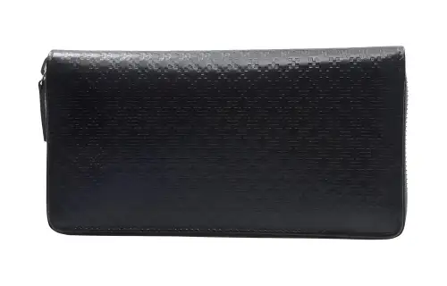 GUCCI Matte Cowhide Clutch Wallet Men's Black